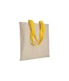 Shopper in cotone naturale 220 g/m2, manici lunghi colorati Handle