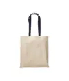 Shopper in cotone naturale 220 g/m2, manici lunghi colorati Handle