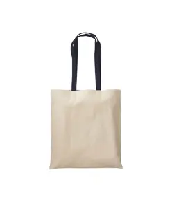 Shopper in cotone naturale 220 g/m2, manici lunghi colorati Handle