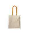 Shopper in cotone naturale 220 g/m2, manici lunghi colorati Handle