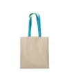 Shopper in cotone naturale 220 g/m2, manici lunghi colorati Handle