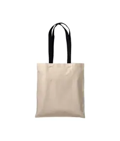 Shopper in cotone naturale 220 g/m2, manici lunghi colorati Handle