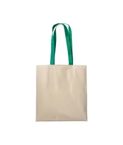 Shopper in cotone naturale 220 g/m2, manici lunghi colorati Handle