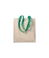 Shopper in cotone naturale 220 g/m2, manici lunghi colorati Handle
