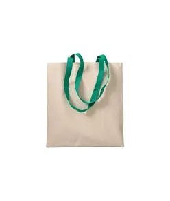 Shopper in cotone naturale 220 g/m2, manici lunghi colorati Handle