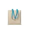 Shopper in cotone naturale 220 g/m2, manici lunghi colorati Handle