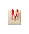 Shopper in cotone naturale 220 g/m2, manici lunghi colorati Handle