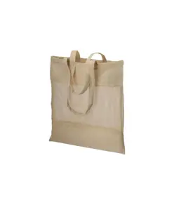 Shopper in cotone naturale da 135 g/m2 con rete, manici lunghi Handle