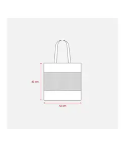 Shopper in cotone naturale da 135 g/m2 con rete, manici lunghi Handle