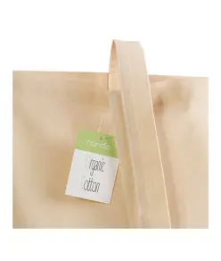 Shopper in cotone organico 140 g/m2, manici lunghi Handle