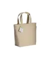 Shopper in cotone organico con manici corti e soffietto alla base Handle