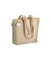 Shopper in cotone organico con manici lunghi e soffietto alla base Handle