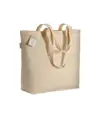Shopper in cotone organico con manici lunghi e soffietto alla base Handle