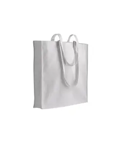 Shopper in cotone pesante, manici lunghi e soffietto Handle