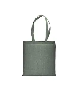 Shopper in cotone riciclato 150 g/m2 effetto melange, manici lunghi Handle