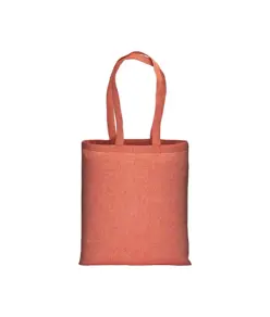 Shopper in cotone riciclato 150 g/m2 effetto melange, manici lunghi Handle
