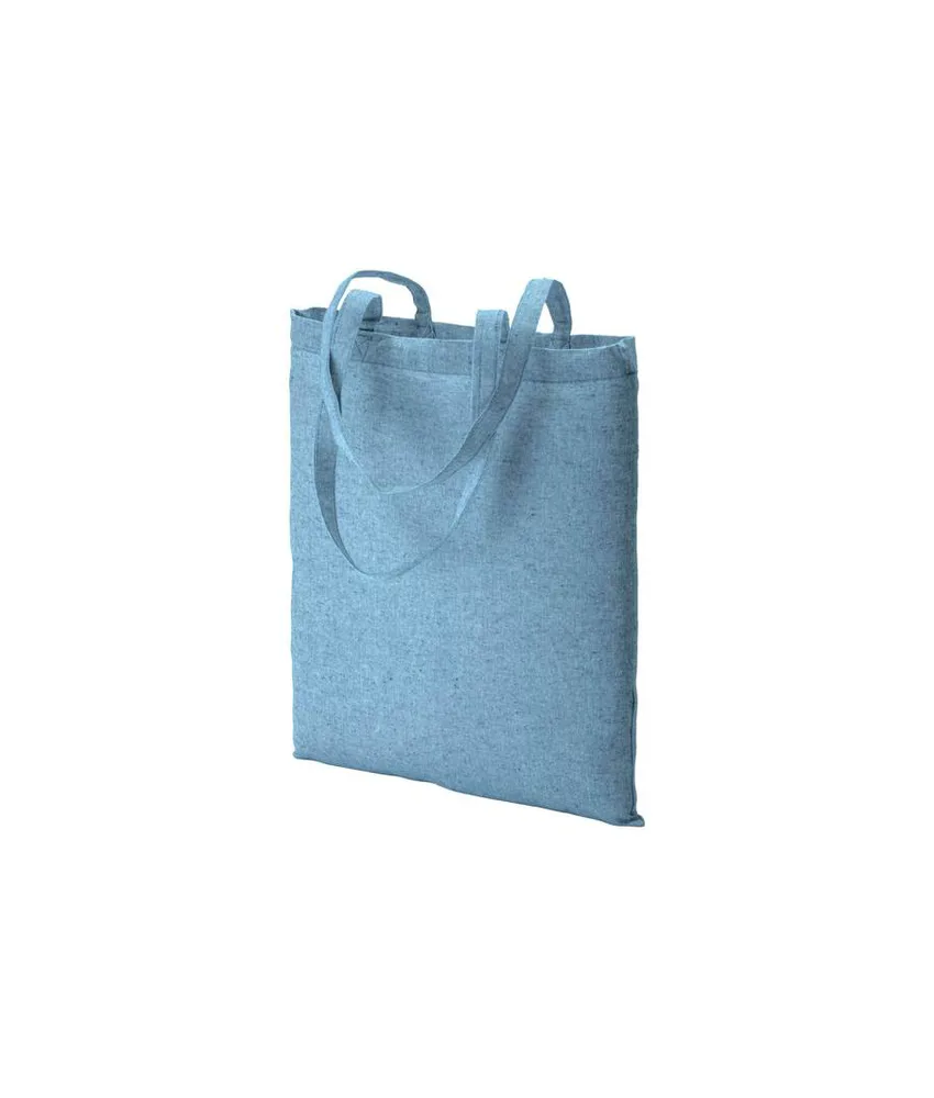 50 pezzi Shopper in cotone riciclato 150 g/m2 effetto melange, manici lunghi Handle