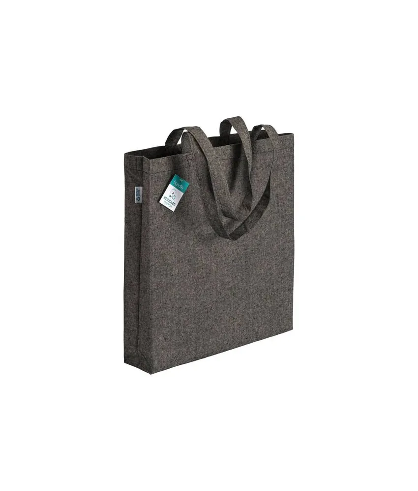 50 pezzi Shopper in cotone riciclato 190 g/m2, manici lunghi e soffietto Handle
