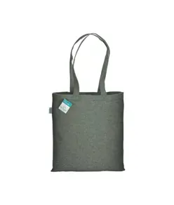Shopper in cotone riciclato 280 g/m2, manici lunghi e soffietto Handle