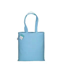 Shopper in cotone riciclato 280 g/m2, manici lunghi e soffietto Handle