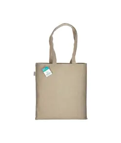 Shopper in cotone riciclato 280 g/m2, manici lunghi e soffietto Handle