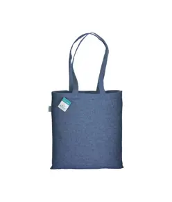 Shopper in cotone riciclato 280 g/m2, manici lunghi e soffietto Handle