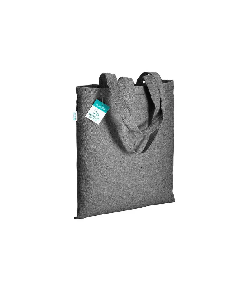 10 pezzi Shopper in cotone riciclato 280 g/m2, manici lunghi e soffietto Handle