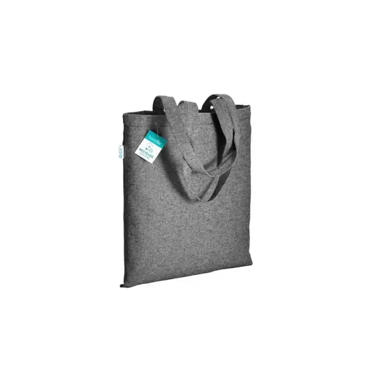 Shopper in cotone riciclato 280 g/m2, manici lunghi e soffietto Handle