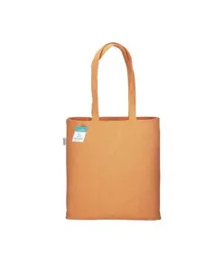 Shopper in cotone riciclato 280 g/m2, manici lunghi e soffietto Handle
