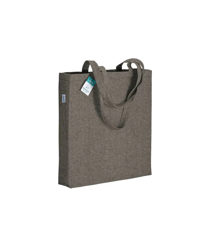 10 pezzi Shopper in cotone riciclato 280 g/m2, manici lunghi e soffietto Handle