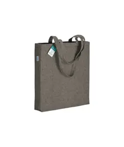 Shopper in cotone riciclato 280 g/m2, manici lunghi e soffietto Handle