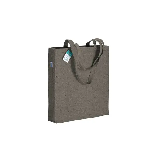 Shopper in cotone riciclato 280 g/m2, manici lunghi e soffietto Handle