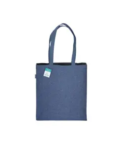 Shopper in cotone riciclato 280 g/m2, manici lunghi e soffietto Handle