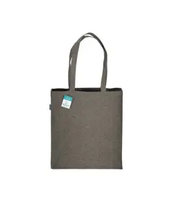 Shopper in cotone riciclato 280 g/m2, manici lunghi e soffietto Handle