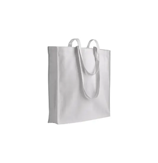 Shopper in cotone/poliestere riciclato 180 g/m2, manici lunghi e soffietto Handle