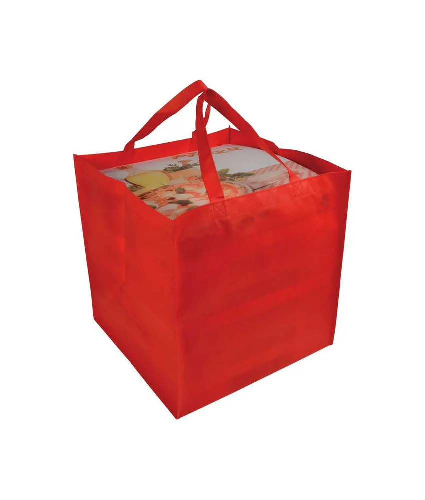 50 pezzi Shopper in formato cartone da pizza in TNT 80 g/m2 Handle