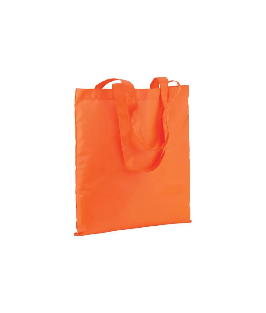 50 pezzi Shopper in poliestere 210T colori fluo, manici lunghi Handle