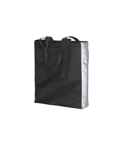 Shopper in poliestere 210T con lato catarifrangente, manici lunghi e soffietto Handle
