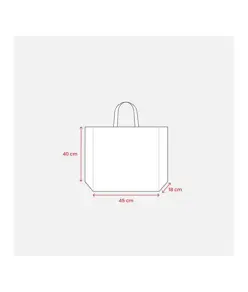 Shopper in PP  riciclato laminato 120g/m2, manici corti e soffietto Handle