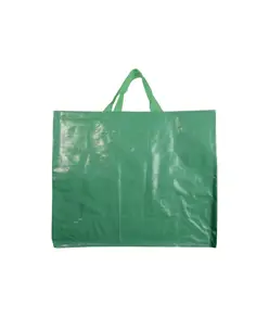 Shopper in PP  riciclato laminato 120g/m2, manici corti e soffietto Handle