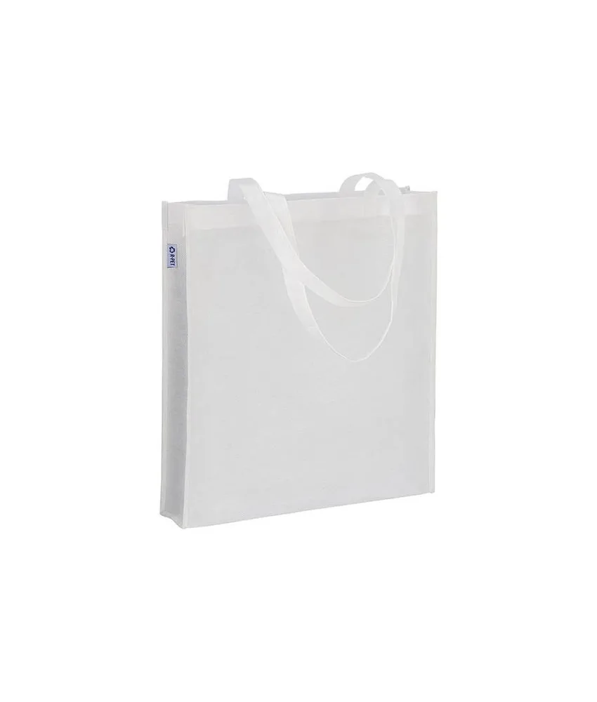 50 pezzi Shopper in R-pet 80 g/m2 con soffietto e manici lunghi Handle