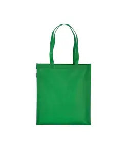 Shopper in R-pet 80 g/m2 con soffietto e manici lunghi Handle
