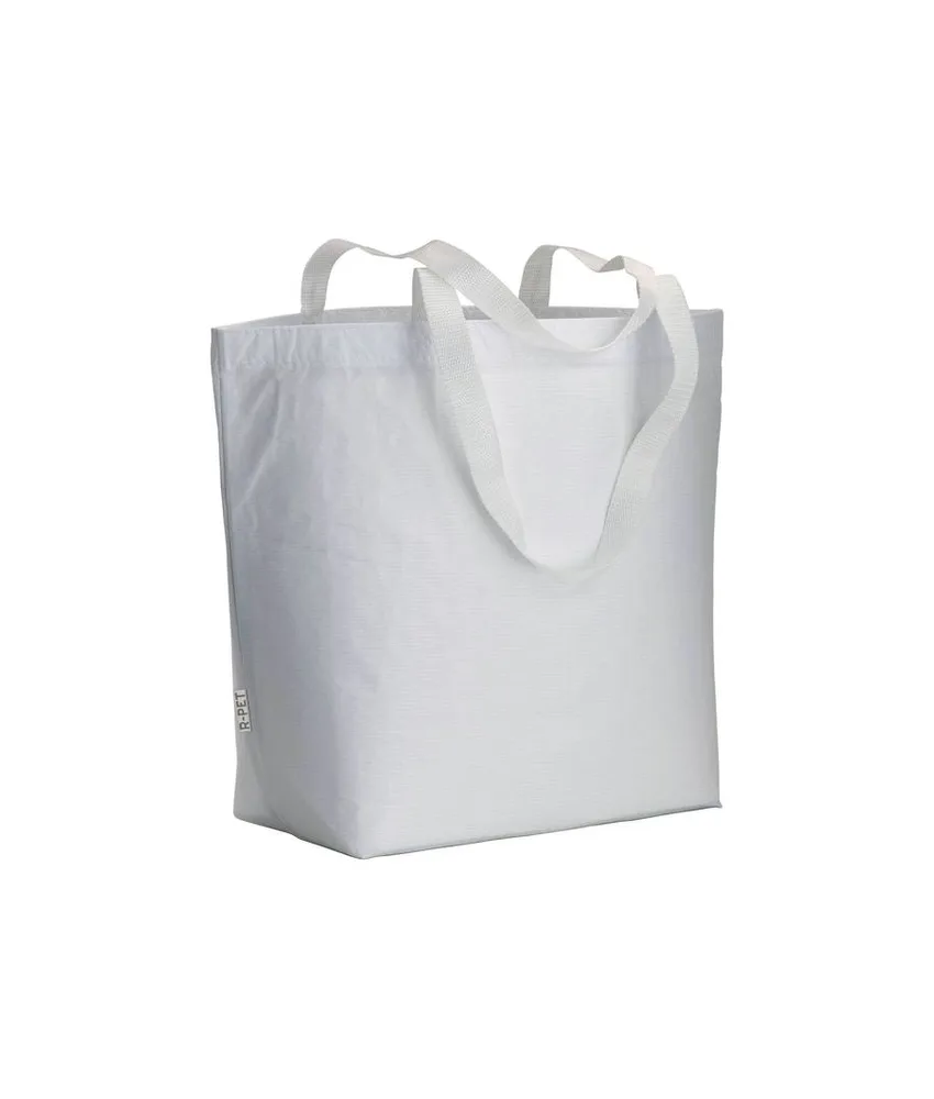 50 pezzi Shopper in R-PET laminato con soffietto alla base - manici lunghi in poliestere Handle