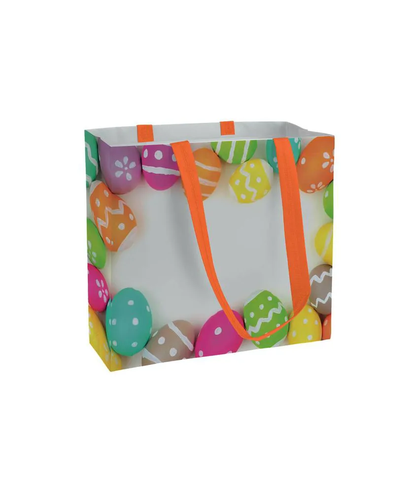 50 pezzi Shopper in TNT laminato con stampa a tema, manici lunghi e soffietto Handle