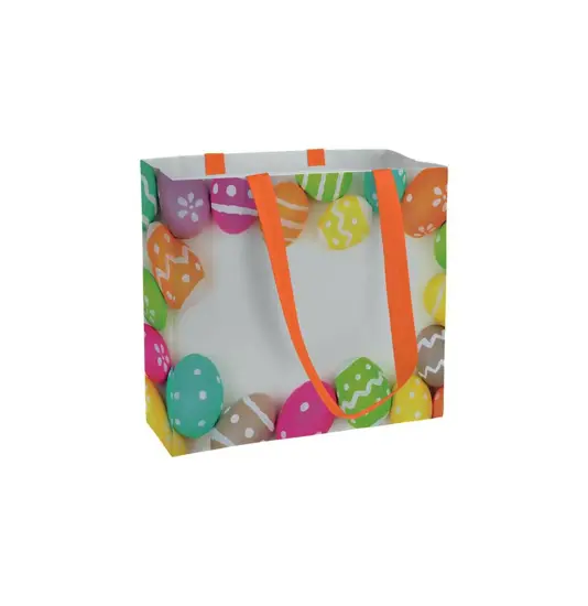 Shopper in TNT laminato con stampa a tema, manici lunghi e soffietto Handle