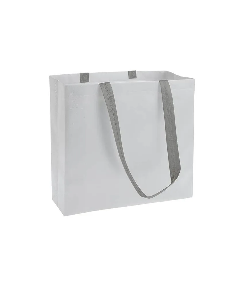 50 pezzi Shopper in TNT laminato, manici lunghi e soffietto Handle