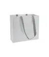 Shopper in TNT laminato, manici lunghi e soffietto Handle