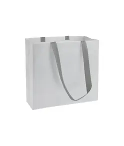 Shopper in TNT laminato, manici lunghi e soffietto Handle
