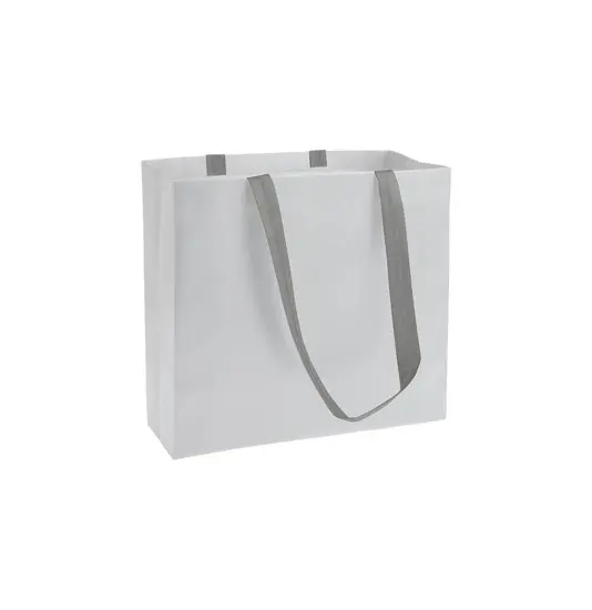 Shopper in TNT laminato, manici lunghi e soffietto Handle