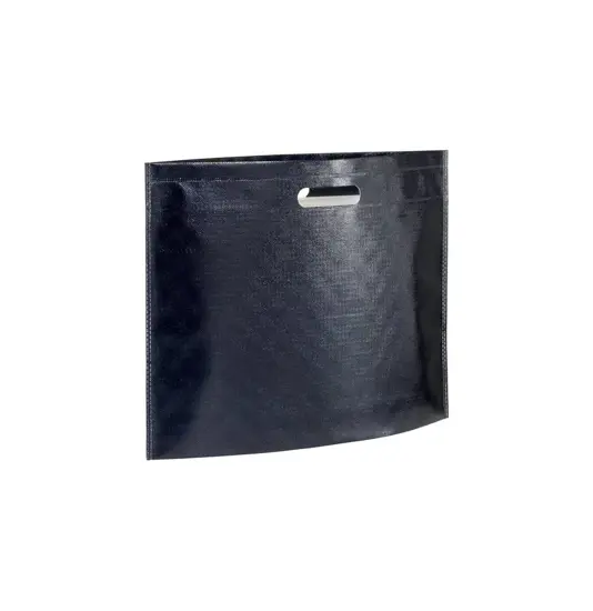Shopper in TNT laminato metallizzata, manici corti Handle